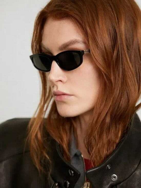 Miu Miu Women Sunglasses Black Grey Rectangle MUA06S 16K08Z NEW AUTHENTIC main image 7